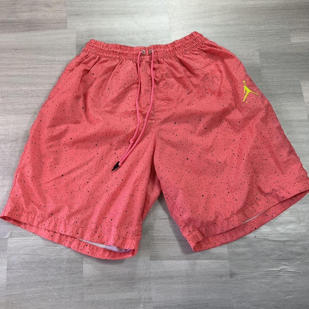 Jordan Swim Trunks Shorts Mens 2XL Pink Speckle Jumpman Lined Mesh Drawstring